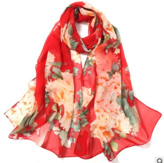 Beach flower print Georgette chiffon scarf silk square hijab cool shawl ladies foulard femme Scarves hair bufanda mujer: 8