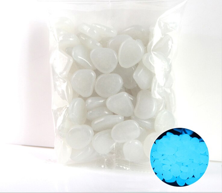 100 Pcs Tuin Decor Lichtgevende Speelgoed Stenen Glow In Dark Decoratieve Steentjes Outdoor Aquarium Decoratie Pebble Rotsen Aquarium: A10