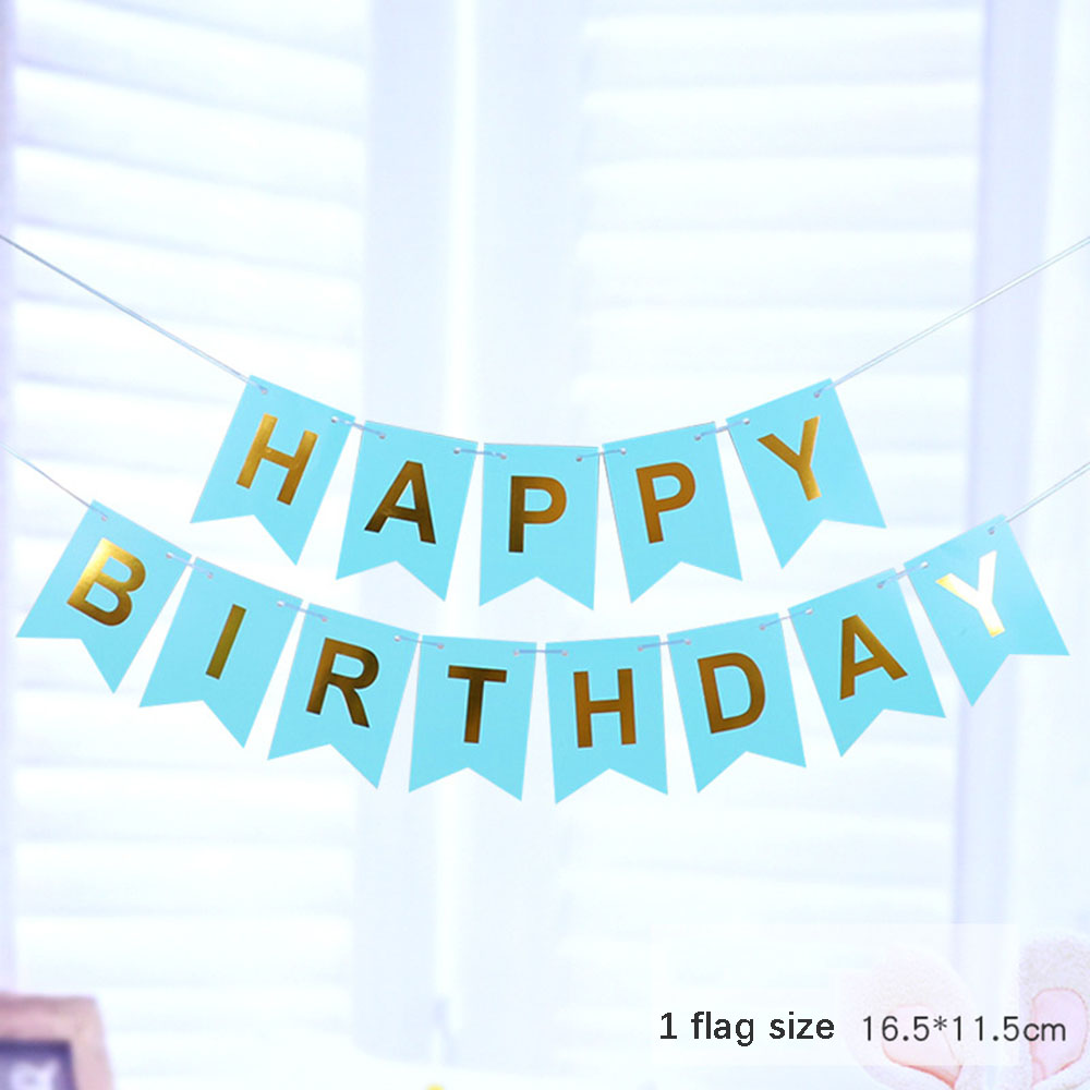 5m Happy Birthday Banner Colorful Paper Bunting Garland Banners Flags Birthday Party Decoration Baby Shower Wedding Supplies