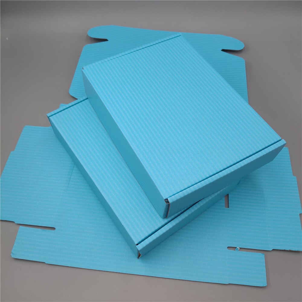 25x20x7cm blue cardboard corrugated black large square blue clothing Packaging bo