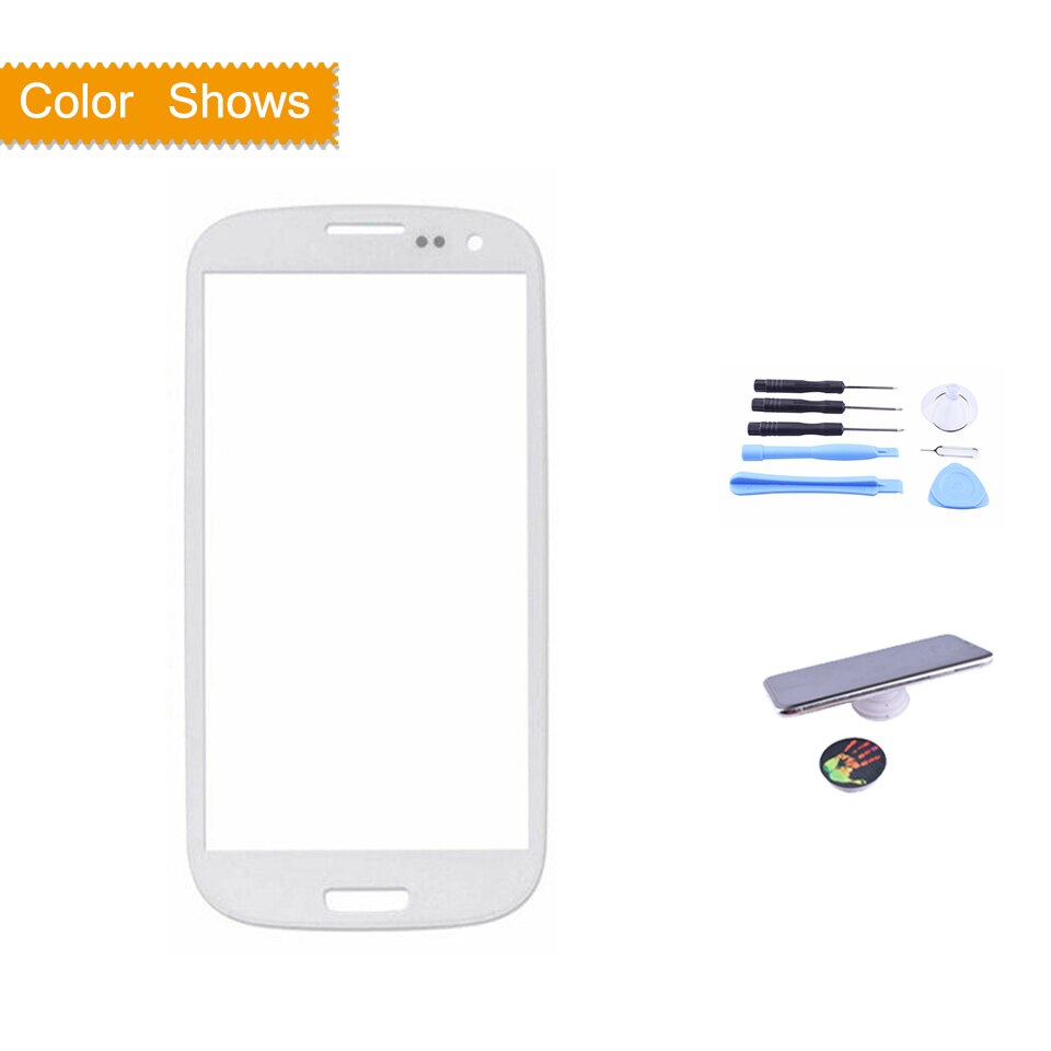 For Samsung Galaxy S III S3 GT-I9300 I9300 i747 i9305 Touch Screen Front Glass Panel TouchScreen Outer Glass Lens NO LCD: white with gift