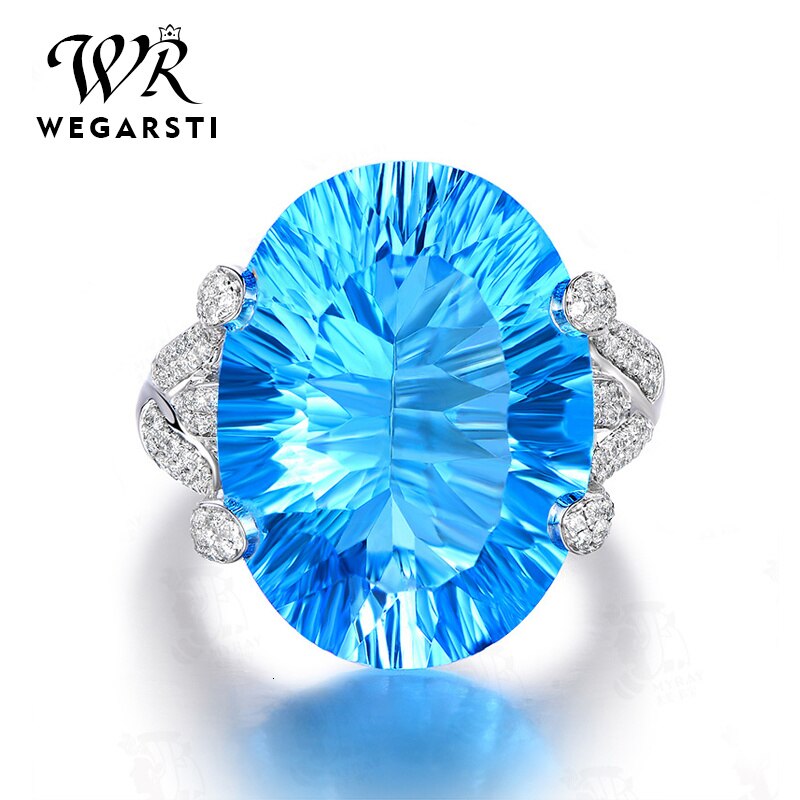 Wegarasti Zilver 925 Sieraden Ring Trendy Sapphire Party Classic 925 Sterling Zilveren Ringen Sieraden Vrouw Engagement