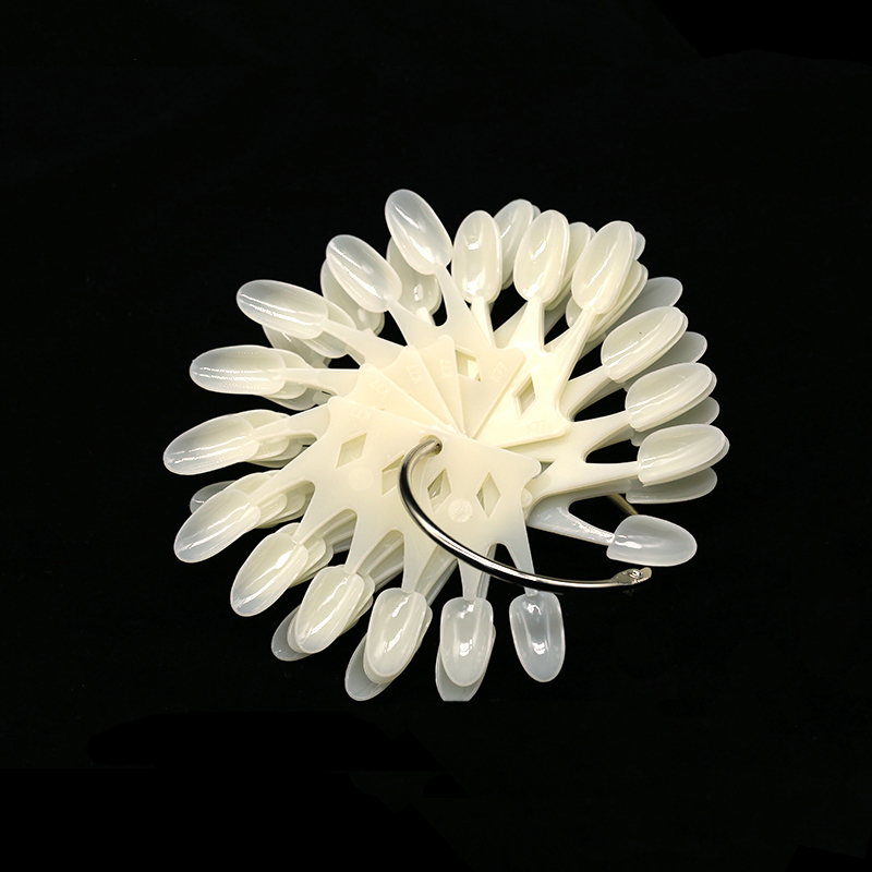 uñas accesorios y herramientas decoracion uñas muestrario uñas uñas postizas Puntas postizas para manicura, accesorios de estilo abanico ovalado para exhibición de uñas artísticas, transparentes, 50 piezas