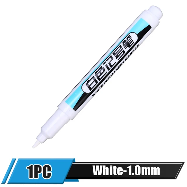 5/1Stck Fettige Weiße Marker Stift Graffiti Stifte Wasserdicht dauerhaft Gel Bleistift Reifen Notizbuch Glas Malerei Stift 0,7mm 1mm 2,5mm: Gelb