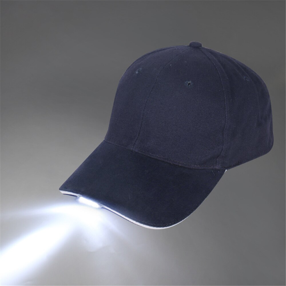 Casquette réglable pour escalade, chapeau à piles, avec lampe de poche, pour pêche, Jogging, Baseball, randonnée