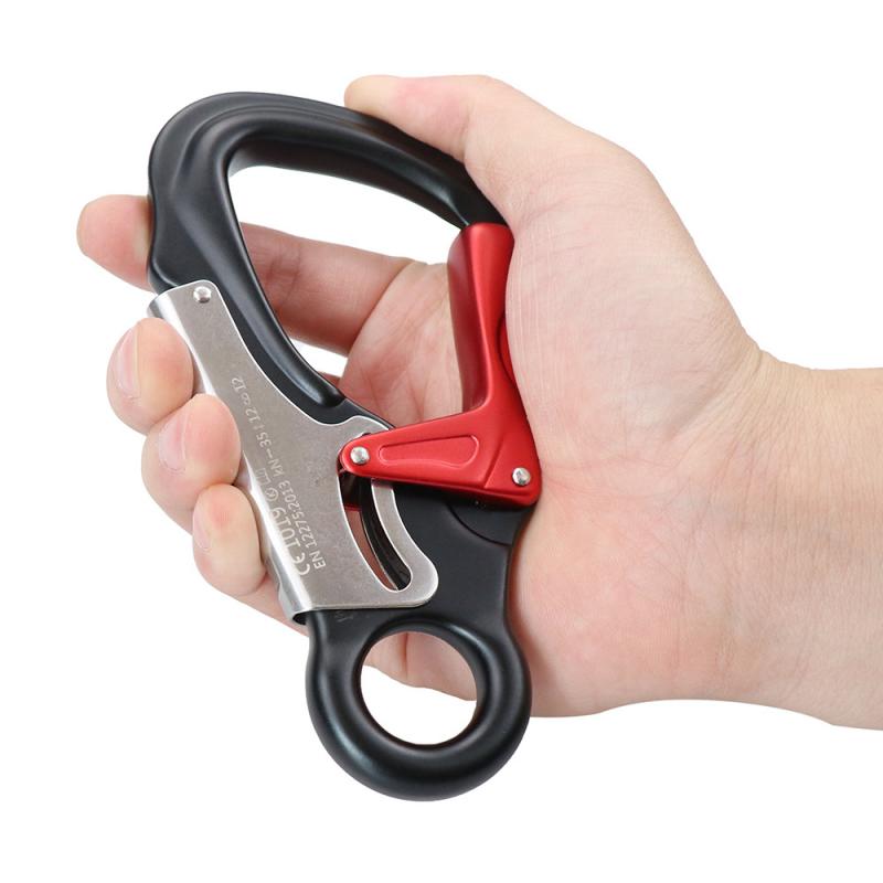 35KN Aviation Aluminum Alloy Mountaineering Buckle Main Lock Outdoor Climbing Rescue Rope Safety Buckle For Aerial Work