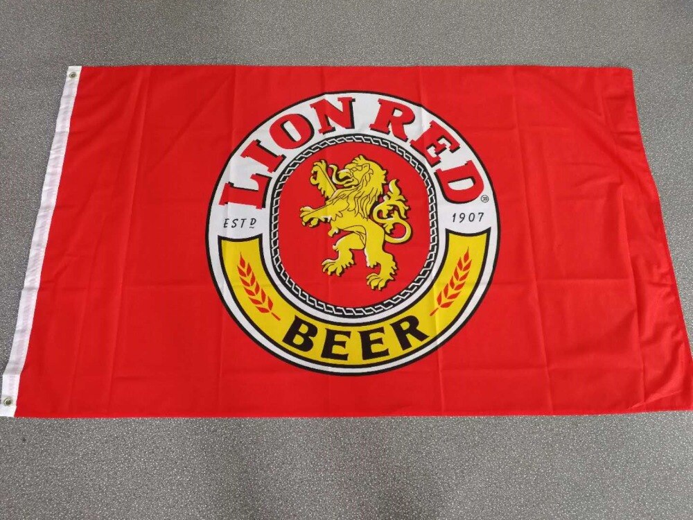 90*150cm lion red beer flag for advertising