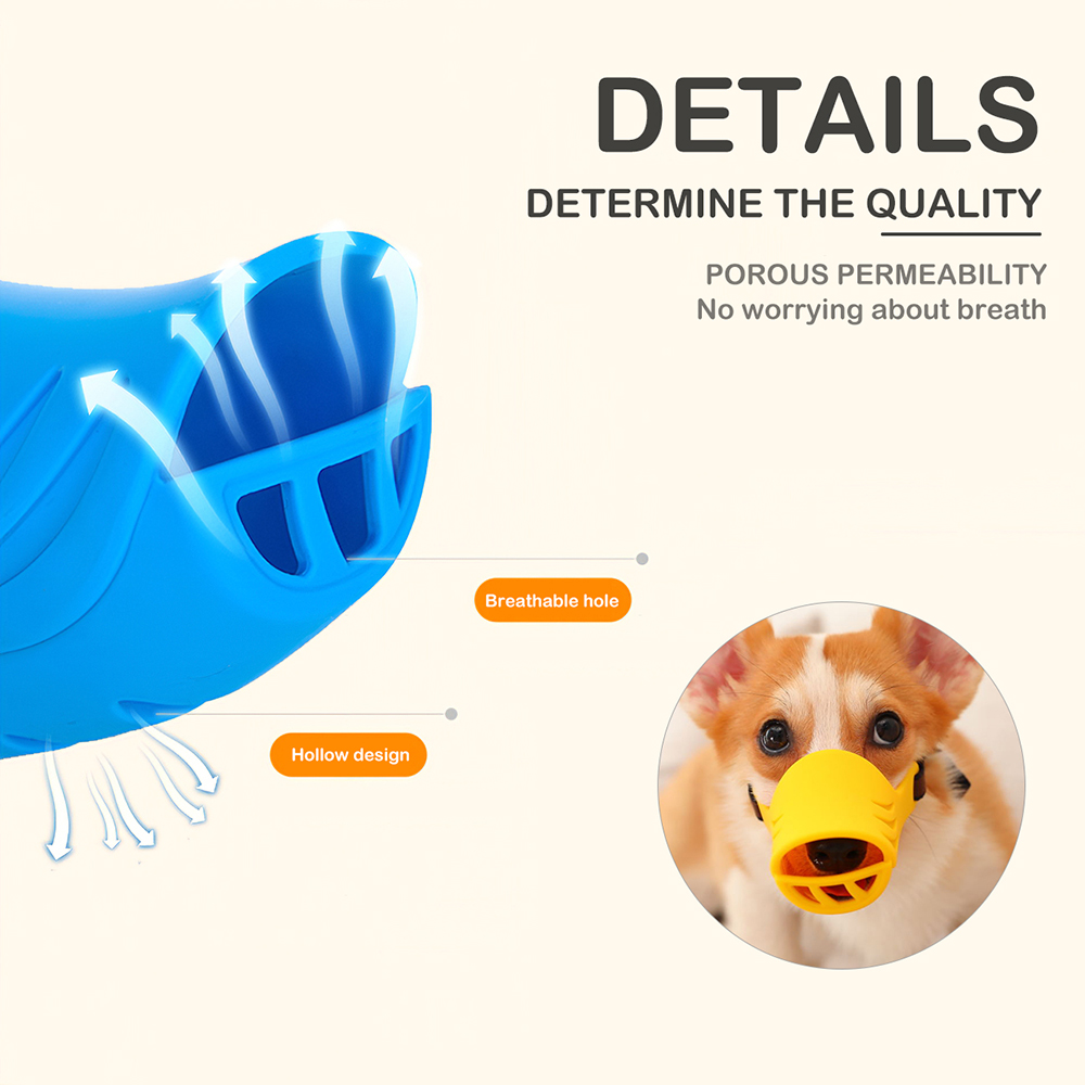 Dog Muzzle Silicone Cute Duck Mouth Mask Muzzle Bark Bite storng Stop Small Dog Anti-bite Masks Dog Products Pets Accessories