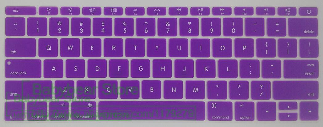 Til macbook 12 " usa ansi tastaturbeskytter engelsk tastaturcover til mac book retian 12 '' air 12 tommer: Lilla