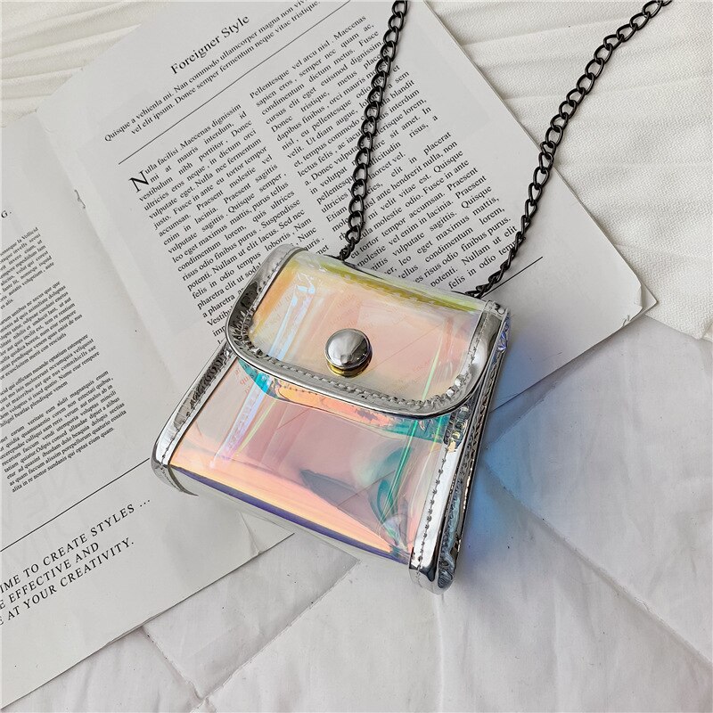 Mochilas para niñas y niños colorido Mini bolsos artificiales Cruz cuerpo cómodo Lindo bolso de hombro: Plata