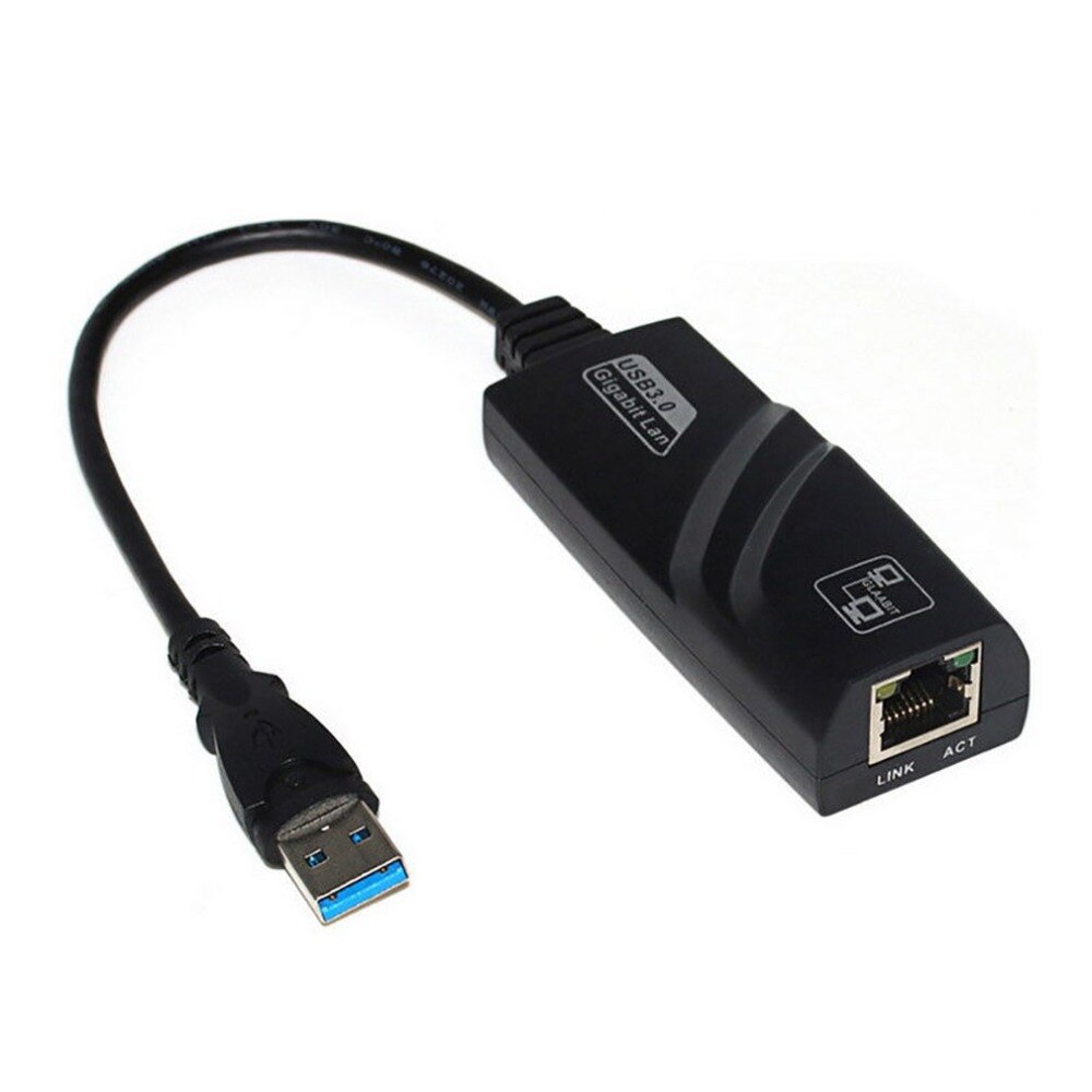 USB 3.0 Gigabit Wired Ethernet Card USB to RJ45 Ethernet LAN RJ45 (10/100/1000) Mbps Network Adapter Black