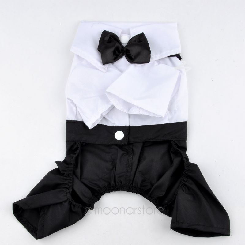Knappe Hond Rompertjes Kleding Formele Hond Jumpsuit Met Strikje Bruidegom Smoking Huisdier Kostuums: M
