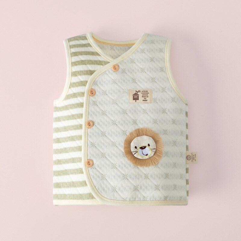 0-24M Baby Buik Vest Katoen Herfst En Winter Baby Dieptepunt Mouwloze Jongens En Meisjes Pasgeboren Kinderen Herfst vest Kleding: Beige / 18m