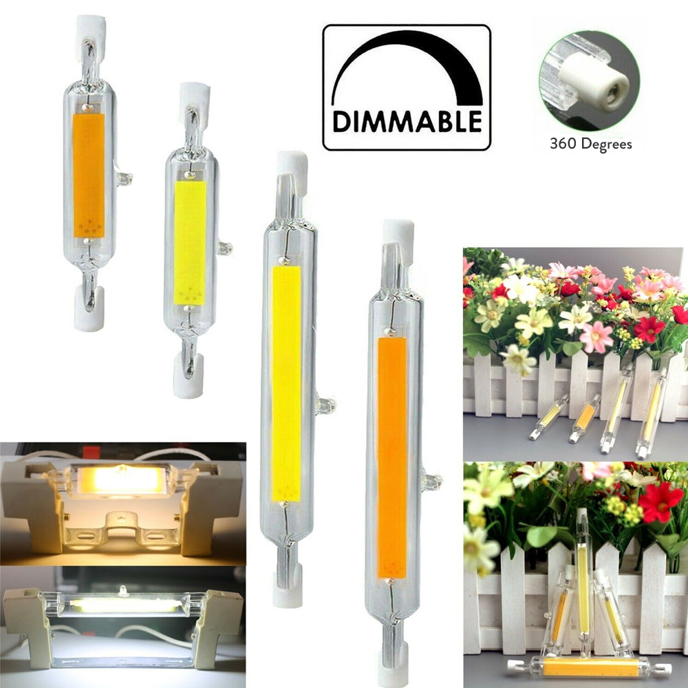 Dimmable R7s LED Light Bulb 78mm 118mm COB Ceramic Glass Tube Light Replace 60W 120W 150W 200W Halogen Lamps