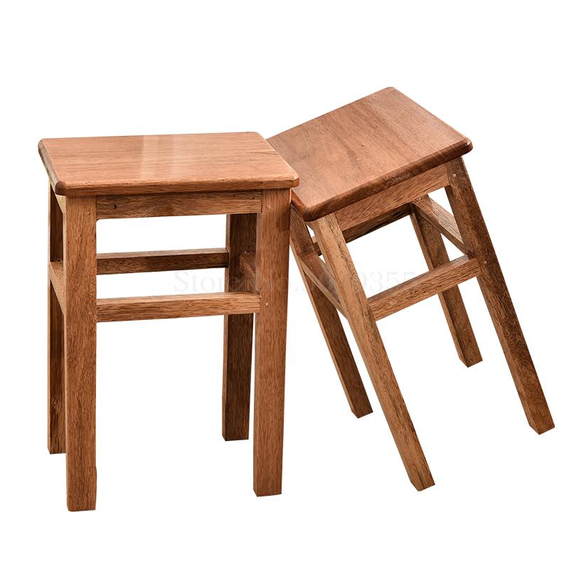 Solid wood dining Bar stool home restaurant stool dining chair makeup wooden stool high reinforcement board school student stool