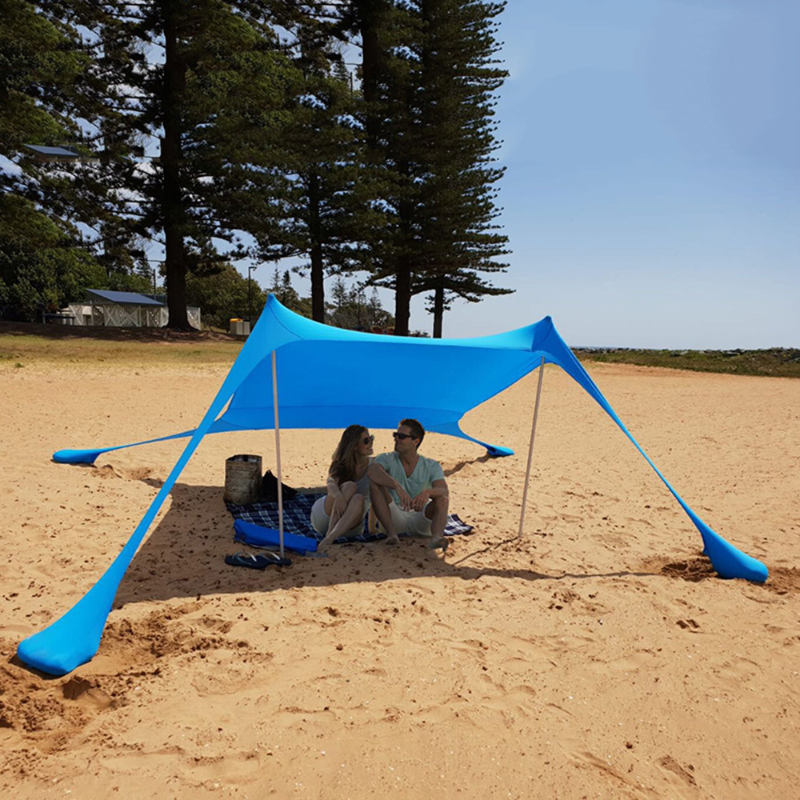 Outdoor Strand Zelt Sonnenschutz Camping Shades Zelte Winddicht Einteilige Strand Baldachin Zelte UPF50 + Tragbare Familie Zelt