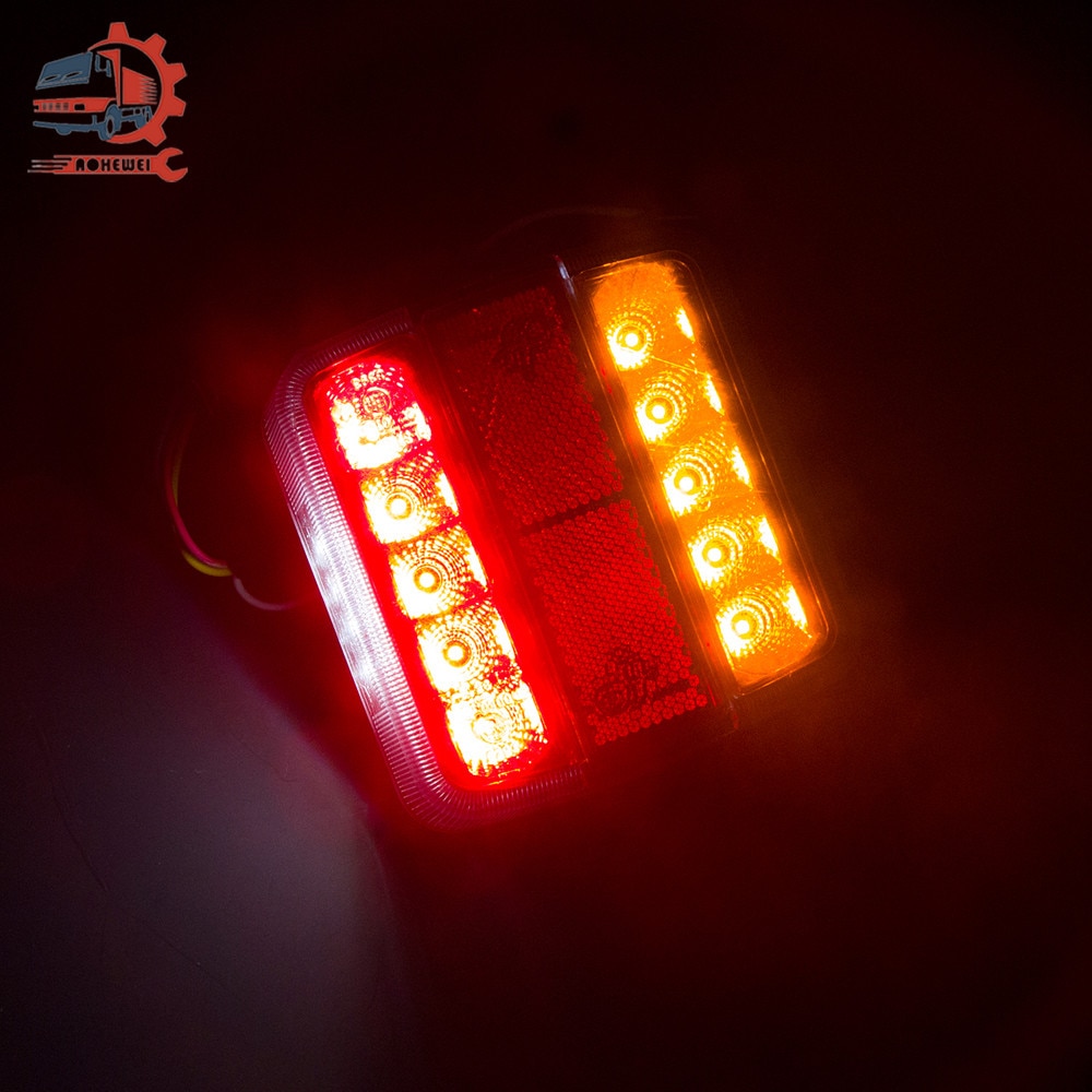AOHEWEI Trailer Lamps LED Tail Lights Rear-Indicator Waterproof for Boat Truck Caravan Lorry Van Brake Position Turn Signal 12V