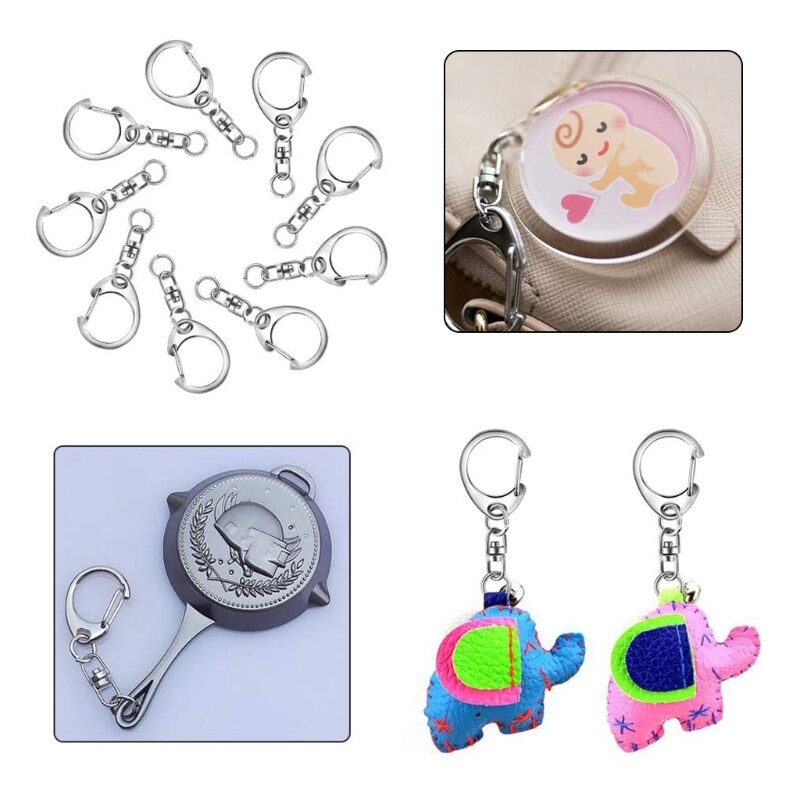 50X D Snap Hook Sleutelhanger Ringen Bulk Met Open Jump Ring & Connector Voor Sleutelhanger En Naaien Project Maken Levert diy