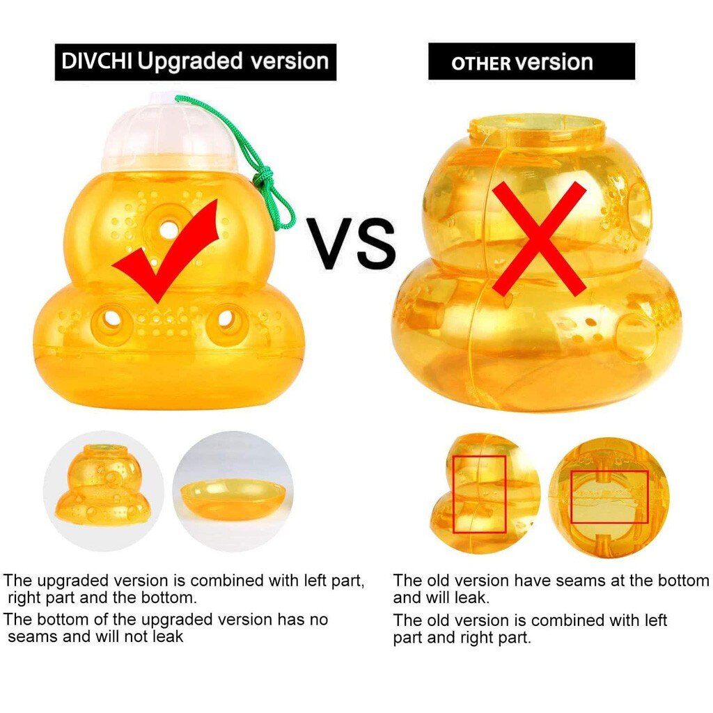 2 Packs Beehive Wasp Trap Hornets Yellow Jackets Wasp Repellent Hornet Trap Bee Catcher Home Garden Wasp Hornet Hanging Traps