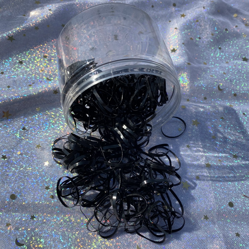 800 PCS/pak Gekleurde Stippen Wegwerp Silicone Rubber Bands Voor Baby haarbandjes Meisje Kleine elastiekjes crunchy Haar Tie Gum Paardenstaart Kid haarband elastiek Scrunchies Set kinder accessories: Black