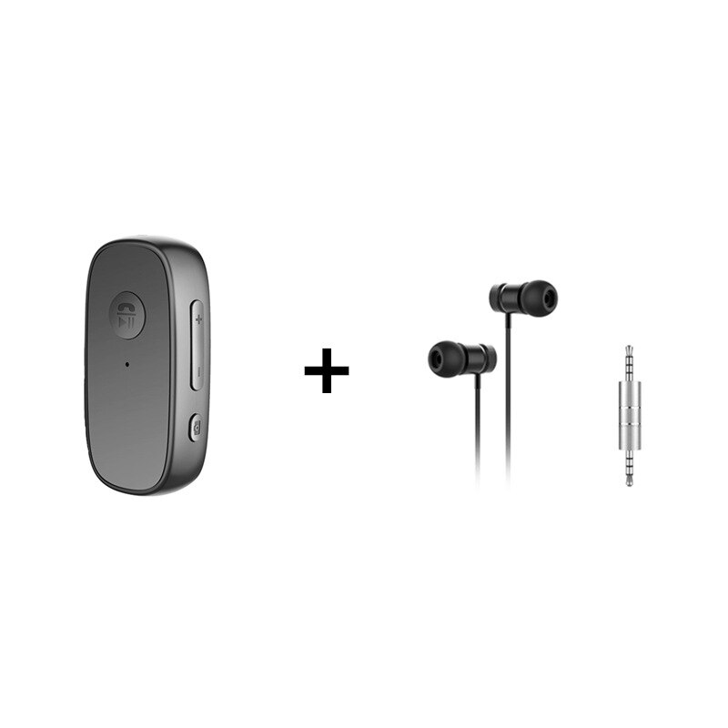 Jinserta lavalier bluetooth 5.0 mottagare hörlurar adapter en nyckel fjärrkamera stöd för hifi tf-kort musikuppspelning: Svart uppsättning