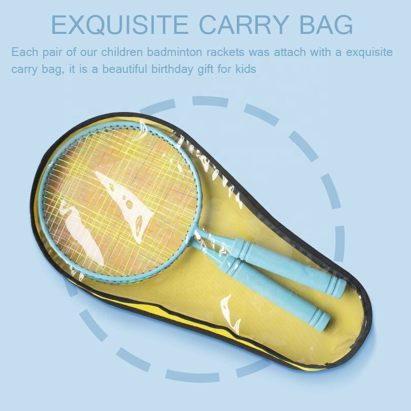 2 Stuks Kinderen Badminton Rackets Set Familie Spelen Mini Badminton Racket Lichtgewicht Grote Zweet Spot Badminton Rackets Voor Kids