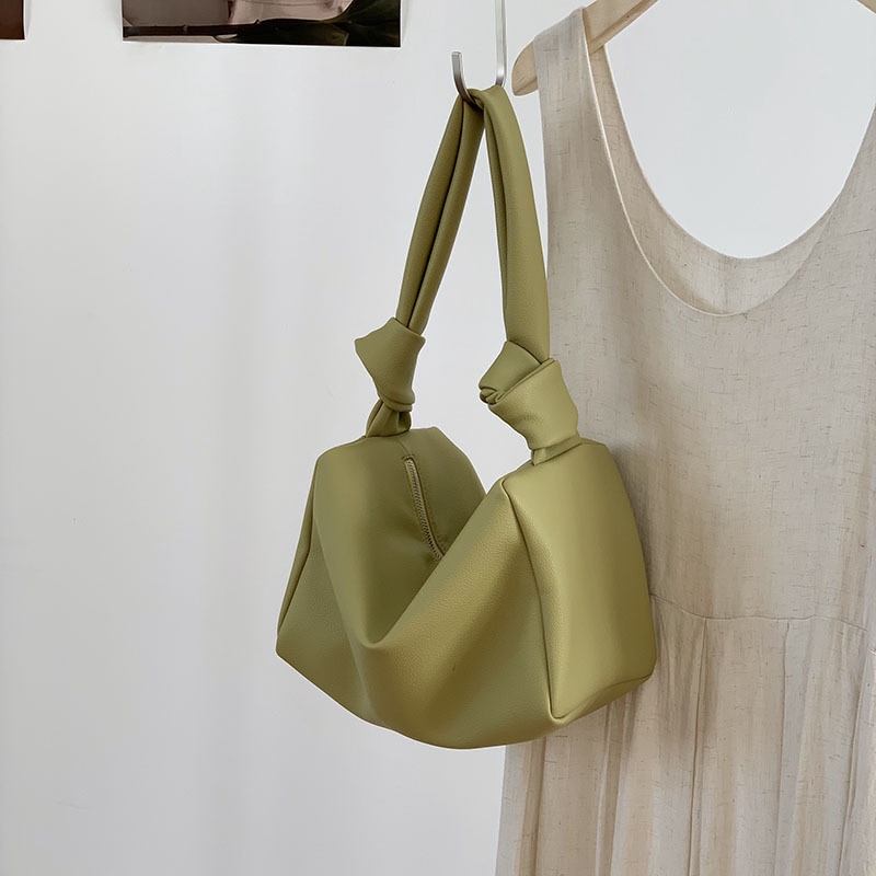 PU Leather Shoulder bags For Women Summer Female Handbags Armpit bag Shopping bags ladies totes green: green