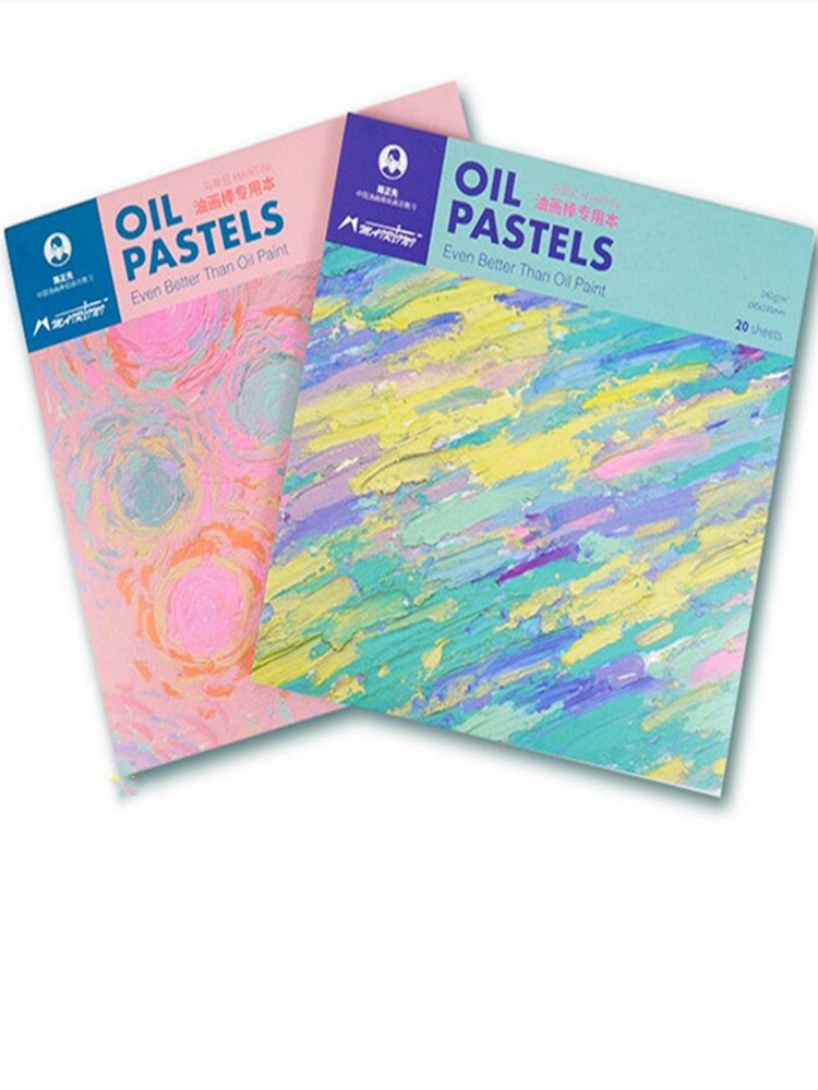 Vara de pintura a óleo, papel especial para pintura, 195x195mm, quadrado, papel suave, 240g, materiais de arte: Blue and pink 2pcs