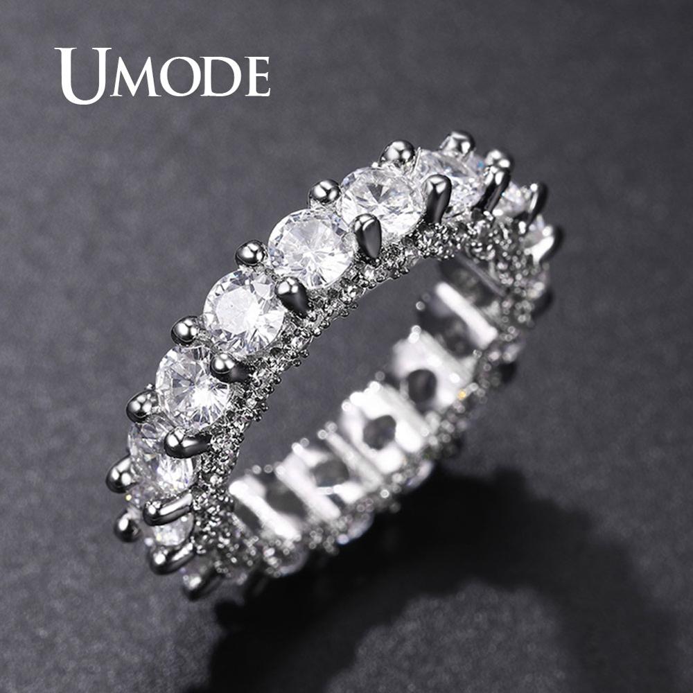 UMODE Wedding Eternity Rings for Women Eternity Bands Zirconia Luxury Rings Girls Engagement Jewelry Accessories UR0579A