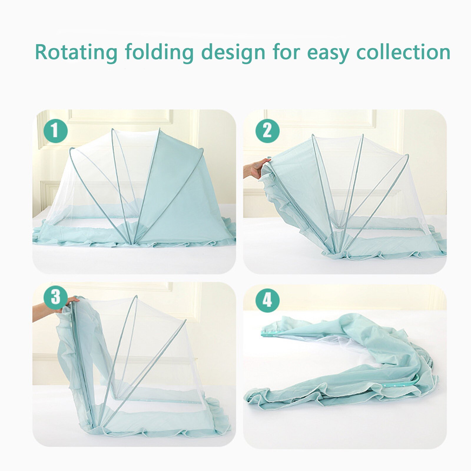 Mosquitera para recién nacido, con cuatro formas en U, reforzada, sin fondo, sin tornillo, herramienta de tela para sombrear efectiva