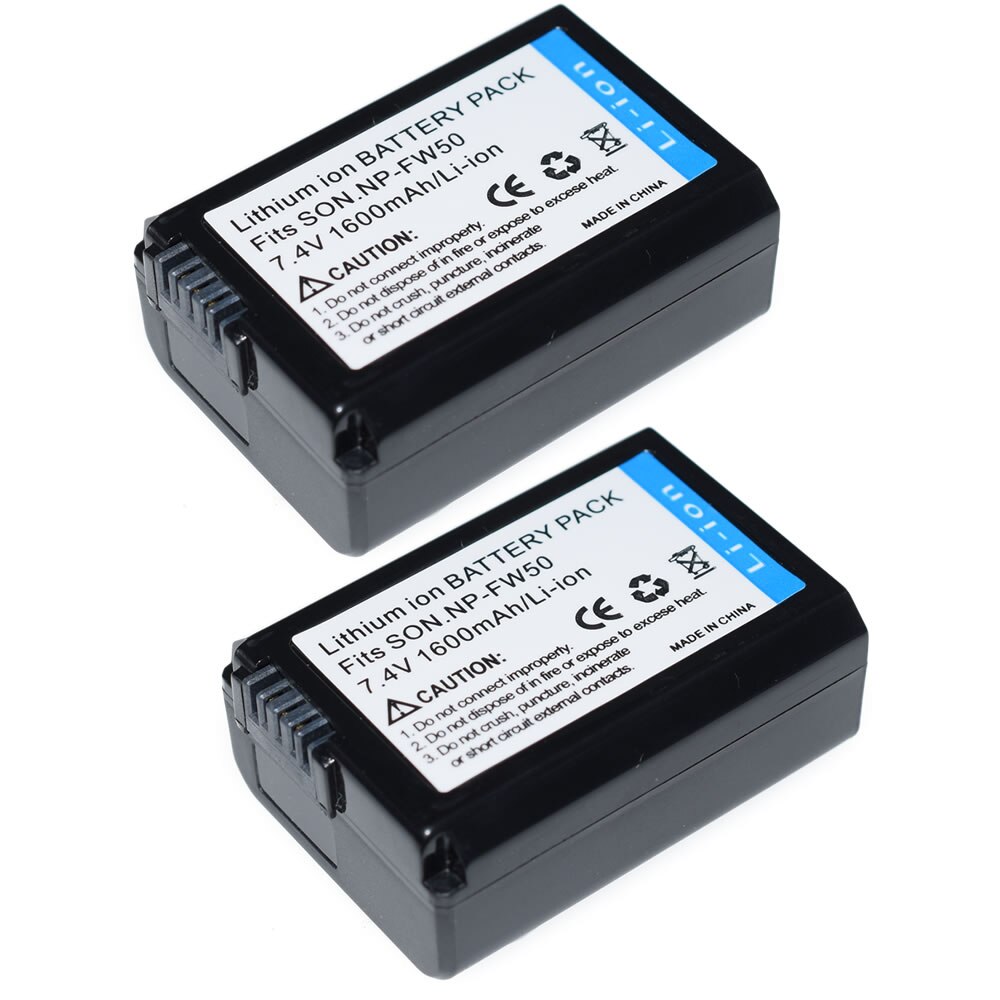 Battery for Sony Alpha A6100 ILCE-6100 SLT-A35 (α35) 1600mAh: 2 Battery