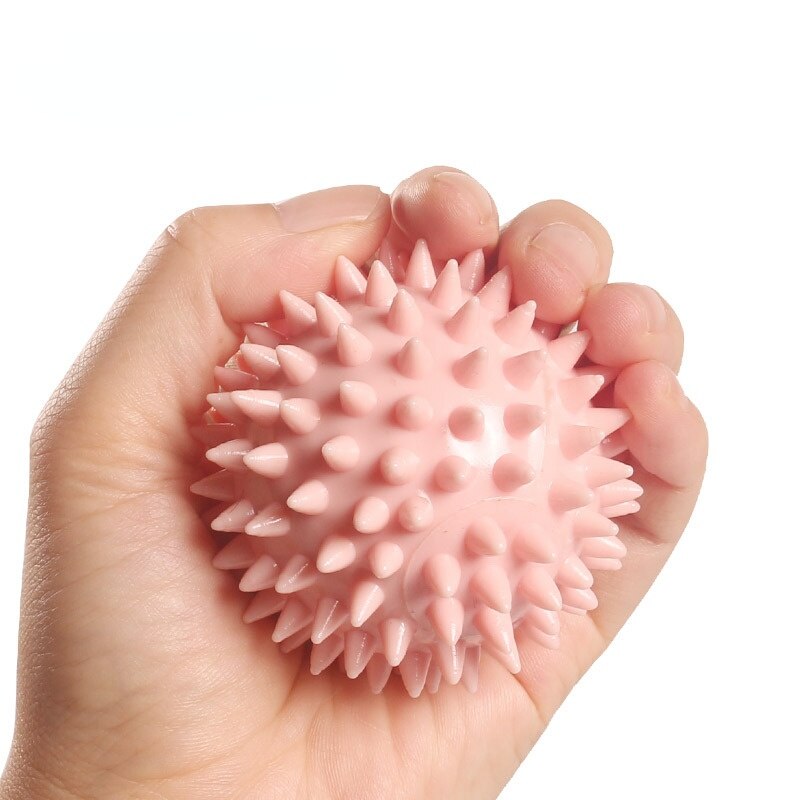 Tpr pigg massasje ball triggerpunkt trening Fitness hånd og fot smertelindring plantar fasciitis lindring pinnsvin 6.5 cm ball: Rød