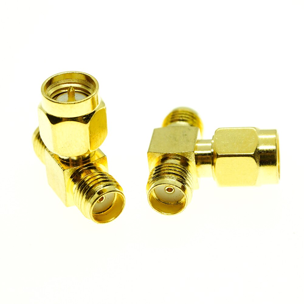 SMA RP-SMA Male Female To SMA RP-SMA Male Female 2X SMA 3 WAY right angle RF Connector Adapter Converter: 25 X 1PCS