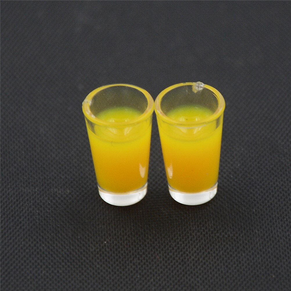 1:12 Dollhouse Resin Mini Lemon Water Cup/Orange Juice/Coffee/Tea Drink Cup Miniature Dollhouse Accessories Cups Toy: Style 4