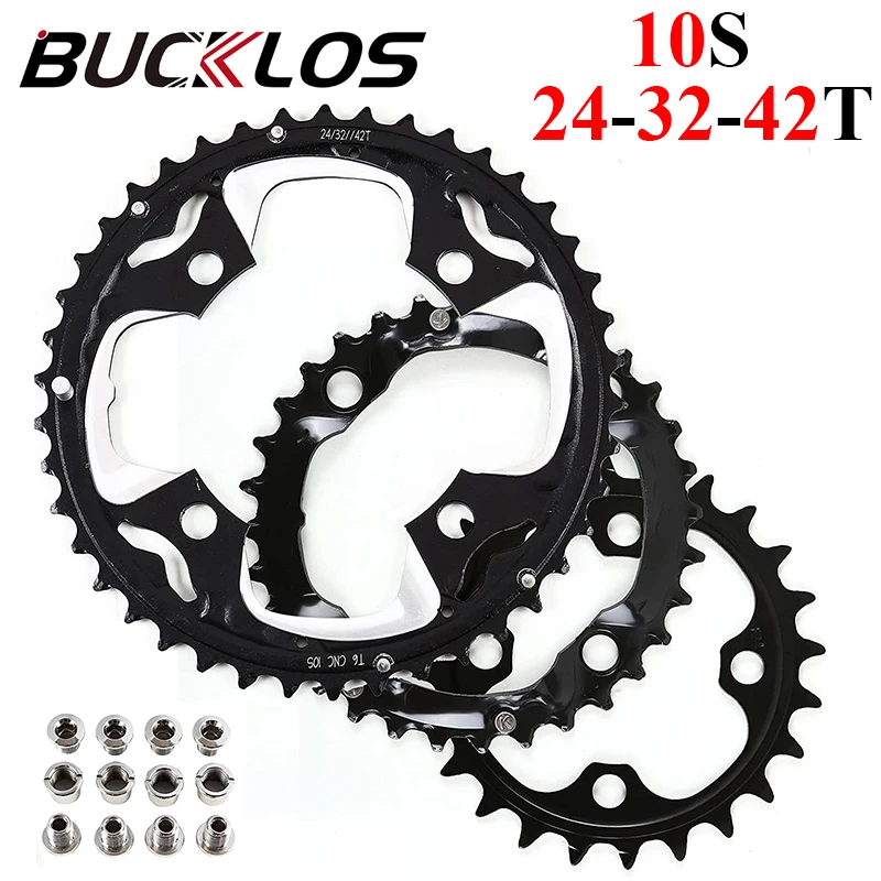 BUCKLOS 104/64 BCD Bicycle Chainring 22T 24T 26T 32T 38T 42T 44T MTB Chainring 9S 10S Mountain Bike Chainwheel Bicycle Parts: WHITE