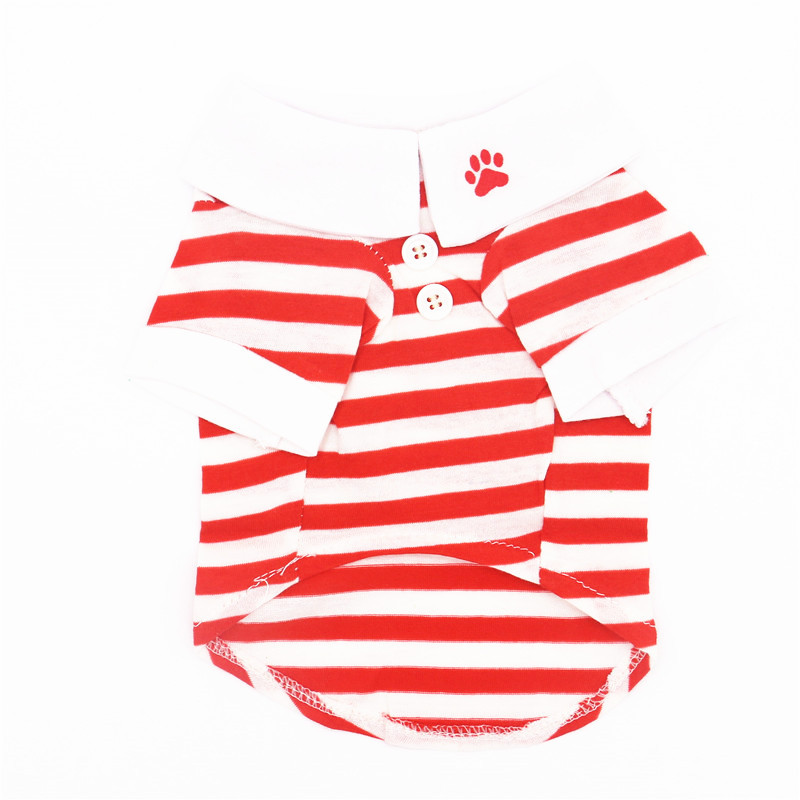 Forår / sommer klassisk kæledyr hund vest t-shirt stribet hund skjorte xs-xxl kæledyr tøj til hunde katte hvalp hund tøj: Rød / M