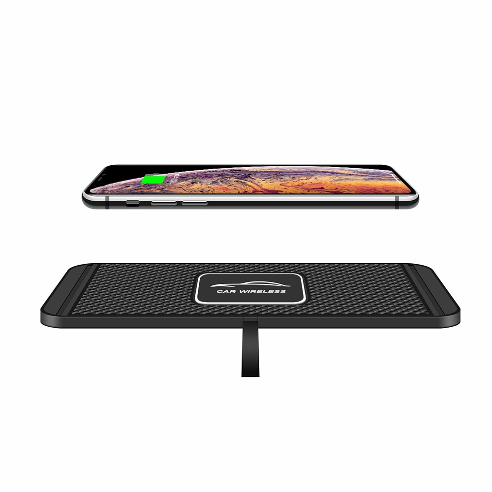 QI Wireless quickly Charger For iPhone 8 XS XR Car Charging Pad For Samsung S10 Dock Station Non-slip Mat Car Dashboard Holder