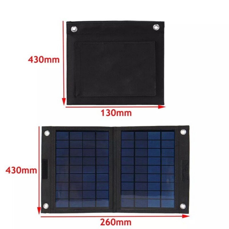 55W Foldable Solar Panel Waterproof Solar Charger USB 18V Portable Solar Battery Bag Mobile Sunpower for Outdoor Camping Hiking