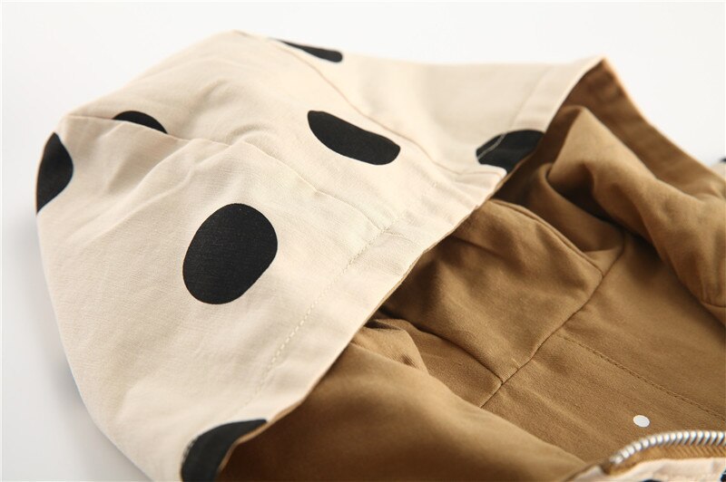 Humor Bear giacca per bambini nuovo autunno manica lunga con cappuccio ragazzi giacca a vento Polka Dot due lati indossare cappotto capispalla bambino