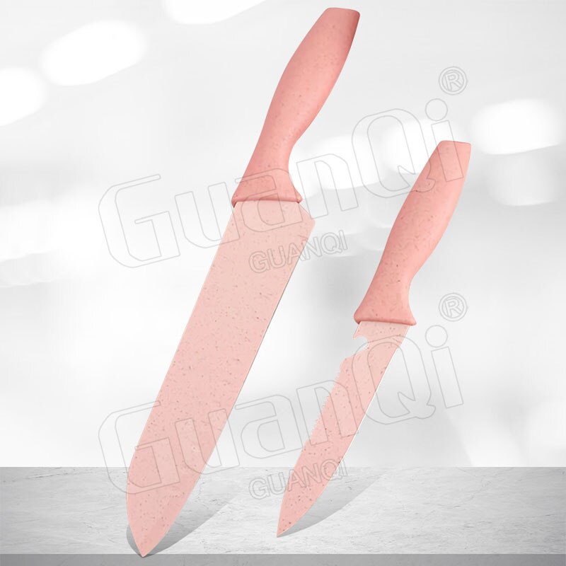 Santoku-cuchillo de cocina de acero inoxidable, herramienta de pelado de 5, 7 y 8 pulgadas, para Chef, carne, pescado: 2PCS-A