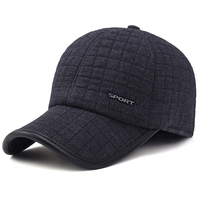 Winter Dikkere Baseball Cap Voor Mannen Met Oorkleppen Warm Houden Katoen Snapback Cap Mannen Vader Hoed Gehoorbescherming Pet: GRAY