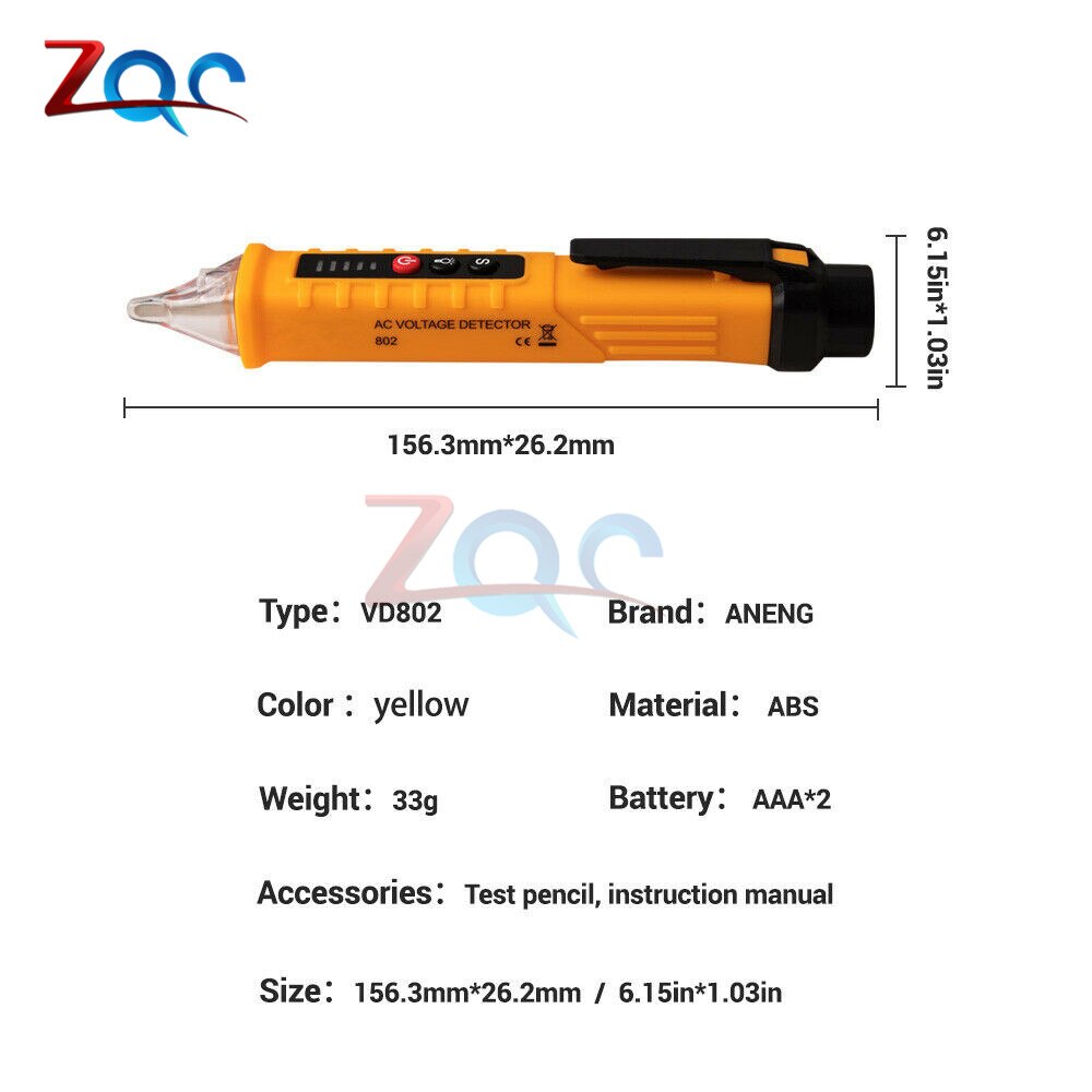 Led digitale 12v-1000v ac spanningsdetectoren contactloze stopcontact muurtester pen voltmeter meter volt stroom elektrische test potlood