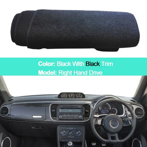 2 LayerCar Dashboard Cover Dash Mat Carpet For VW Volkswagen beetle - Sunshade Dash Board Cover Auto Sun DashMat: RHD Black