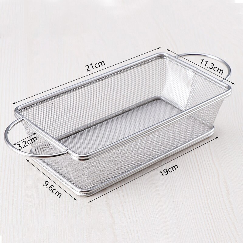 Friteuse Mand Netto Screen Franse Fry Frame Vierkante Filter Netto Versleutelen Vergiet Zeef Frituurmand Rvs Accessoires: 4