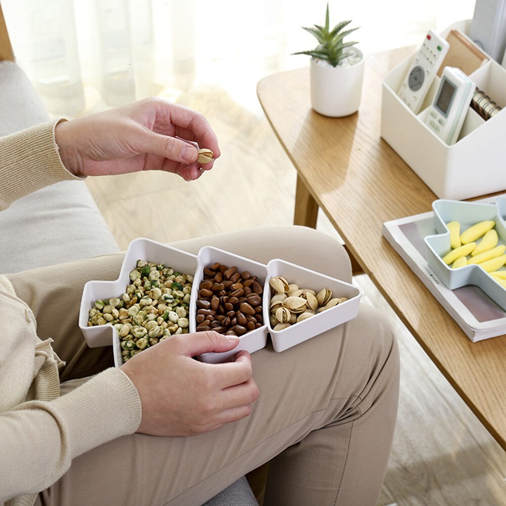 Juletreform perfekt for snacks godteri nøtter frø tørr frukt plater plastfat bolle frokostbrett kjøkkenforsyning
