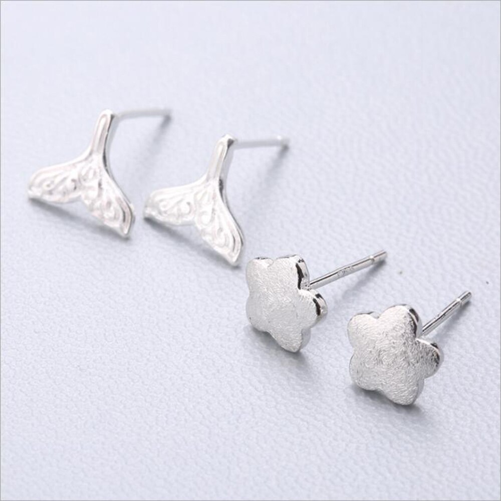 XIYANIKE Vendita Calda Animale Sveglio Orecchini Con Perno 925 Sterling Silver Ear Ago Semplice di Modo di Geometria Orecchini Per Le Donne Regalo 37-54