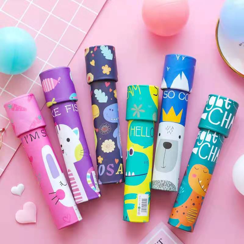 Cartoon Revolving Caleidoscoop Kinderen Science Experiment Speelgoed Prisma Student Magic Magic Puzzel Vergrootglas