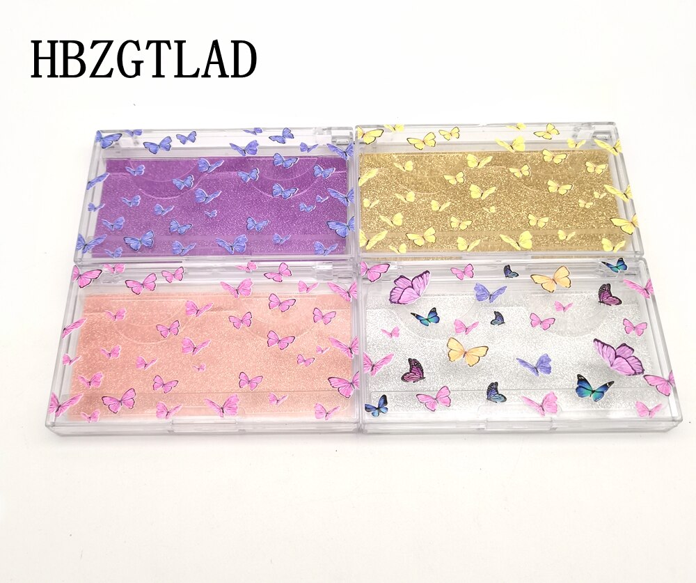 20/50pcs price eyelash packaging box lash boxes 25mm faux mink lashes Butterfly print rectangle empty case bulk