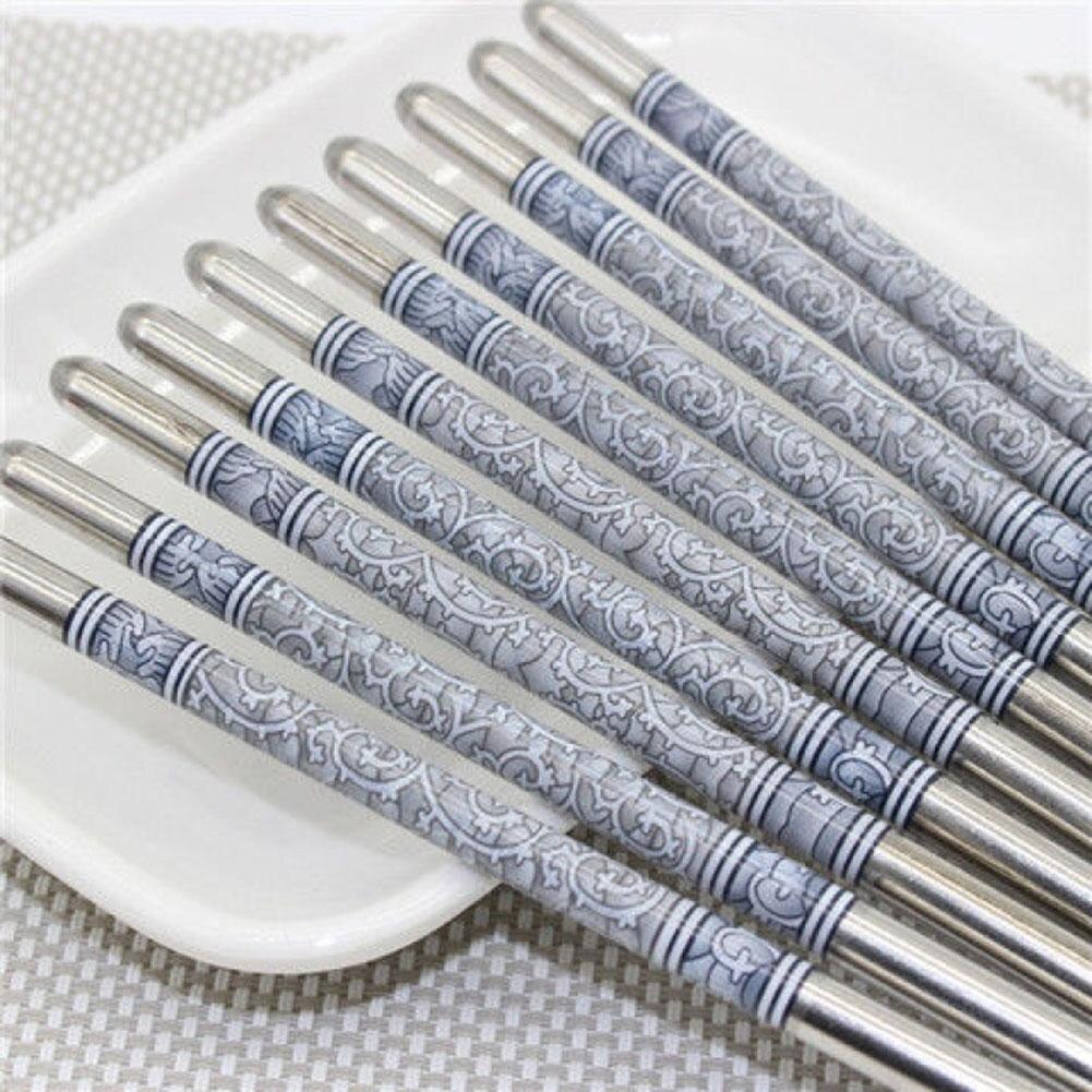 1Pairs Steel Chopsticks Food Stick Portable Kitchen Tableware Chop Sticks Set Assorted Home