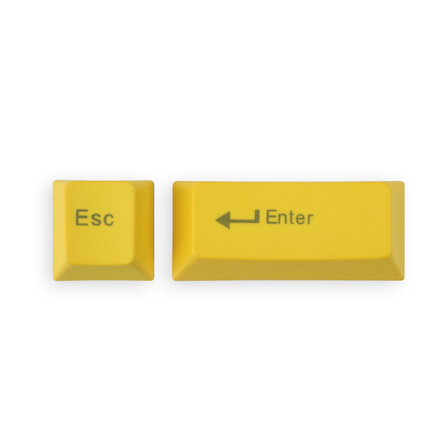 ESC + Enter Keycaps PBT Material With OEM Height Mechanical Keyboards Enter Backspace Esc Yellow Red Gaming Computer Accessories: Engraved Yellow